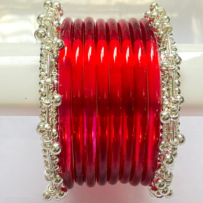 Red Jelly Bangles Set