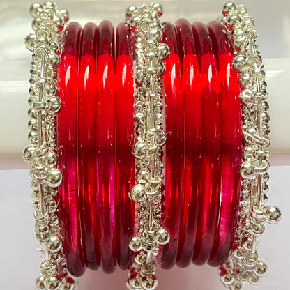 Red Jelly Bangles Set