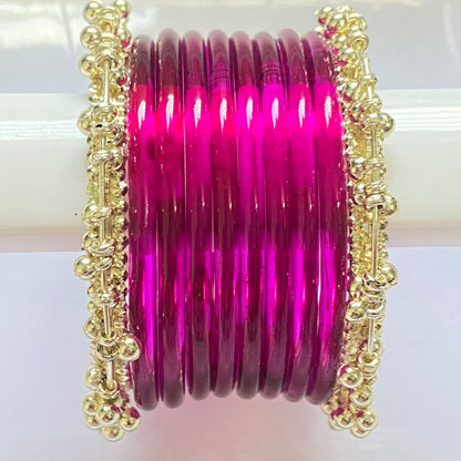 Rani Pink Jelly Bangles Set