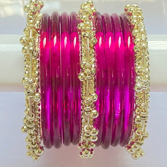 Rani Pink Jelly Bangles Set