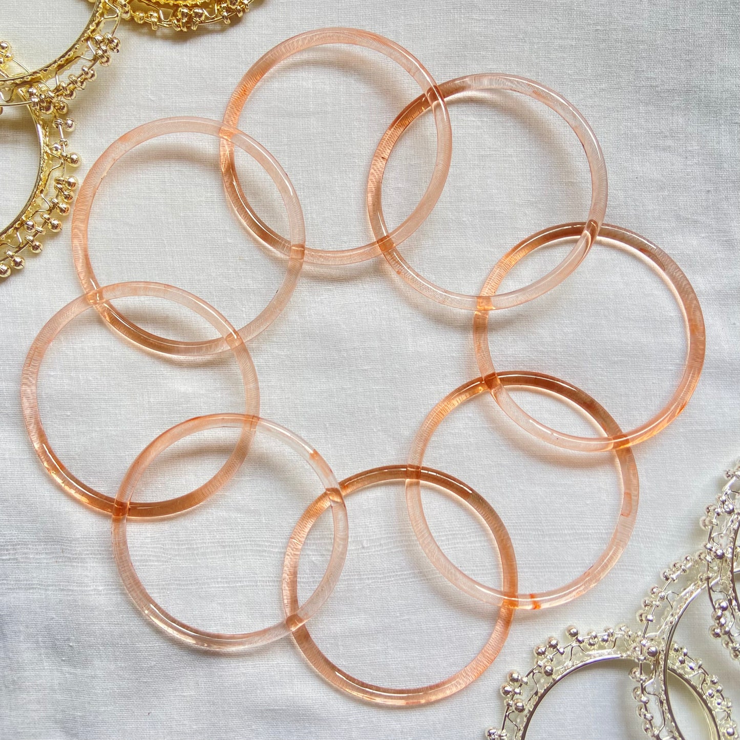 Peach Jelly Bangles Set