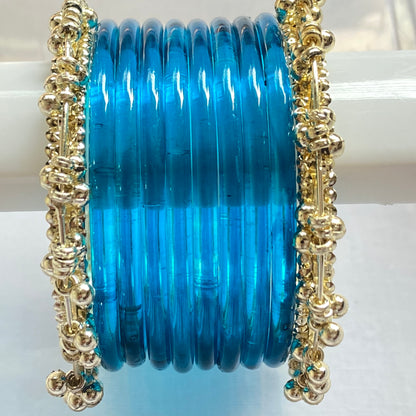 Blue Jelly Bangles Set