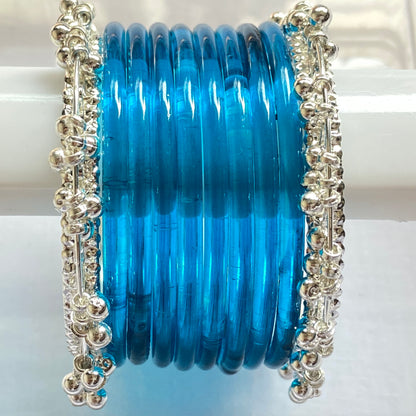 Blue Jelly Bangles Set