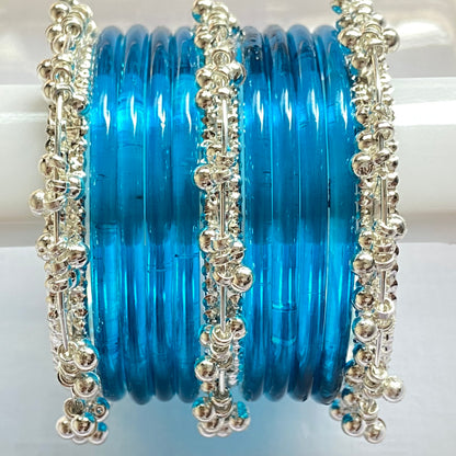 Blue Jelly Bangles Set