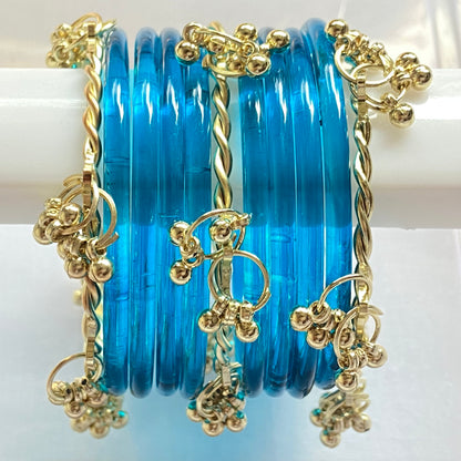Blue Jelly Bangles Set