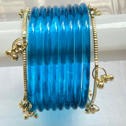 Blue Jelly Bangles Set