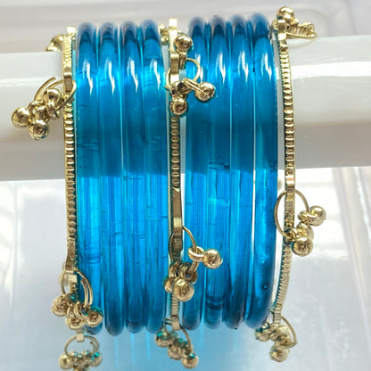 Blue Jelly Bangles Set