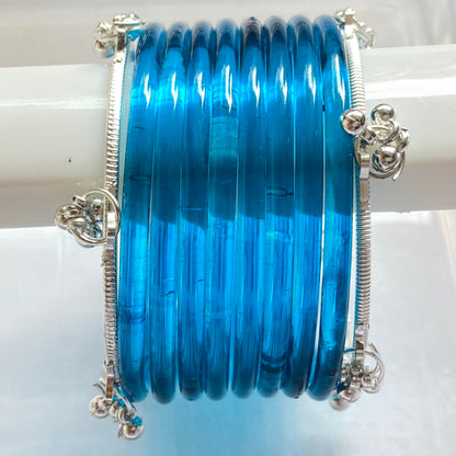 Blue Jelly Bangles Set