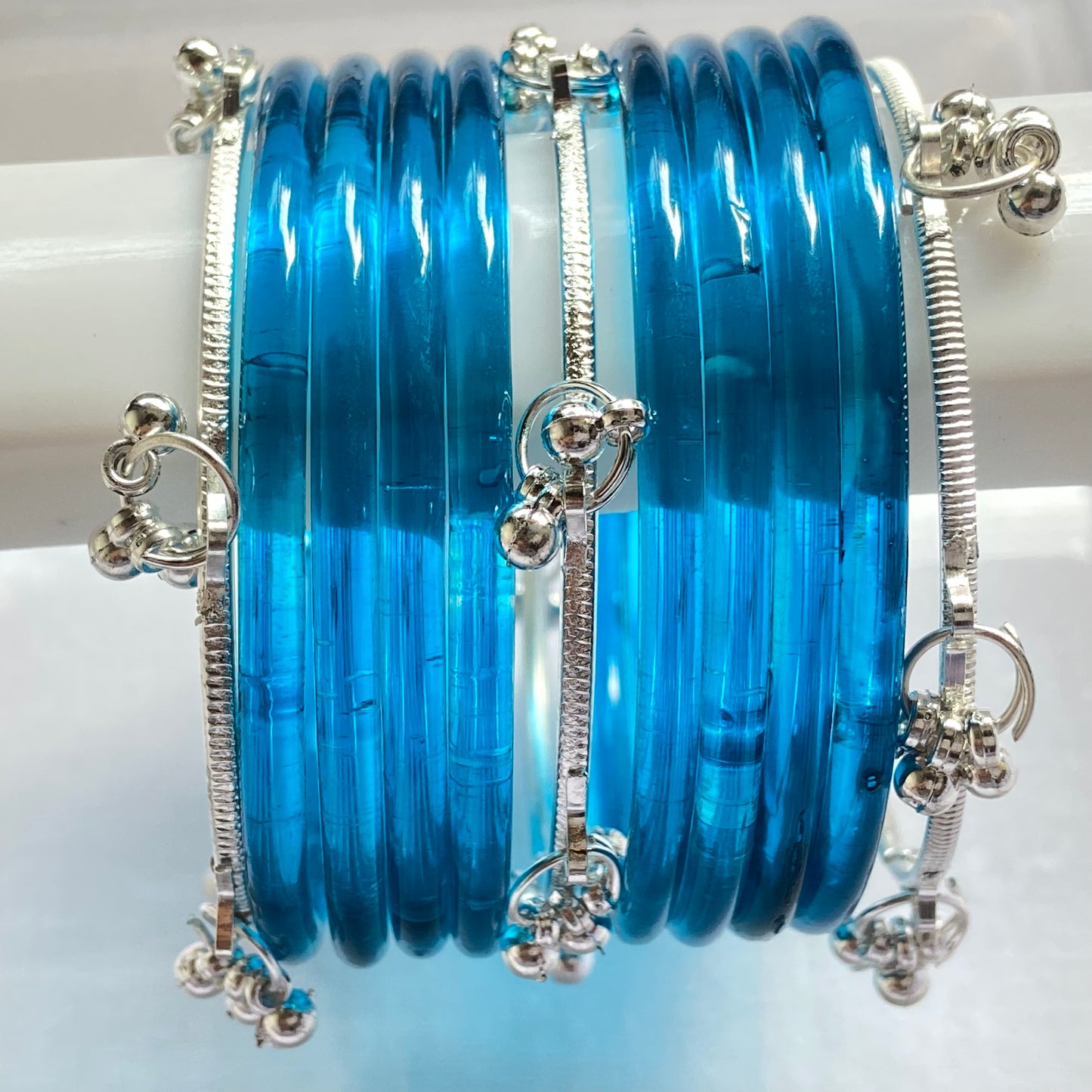 Blue Jelly Bangles Set