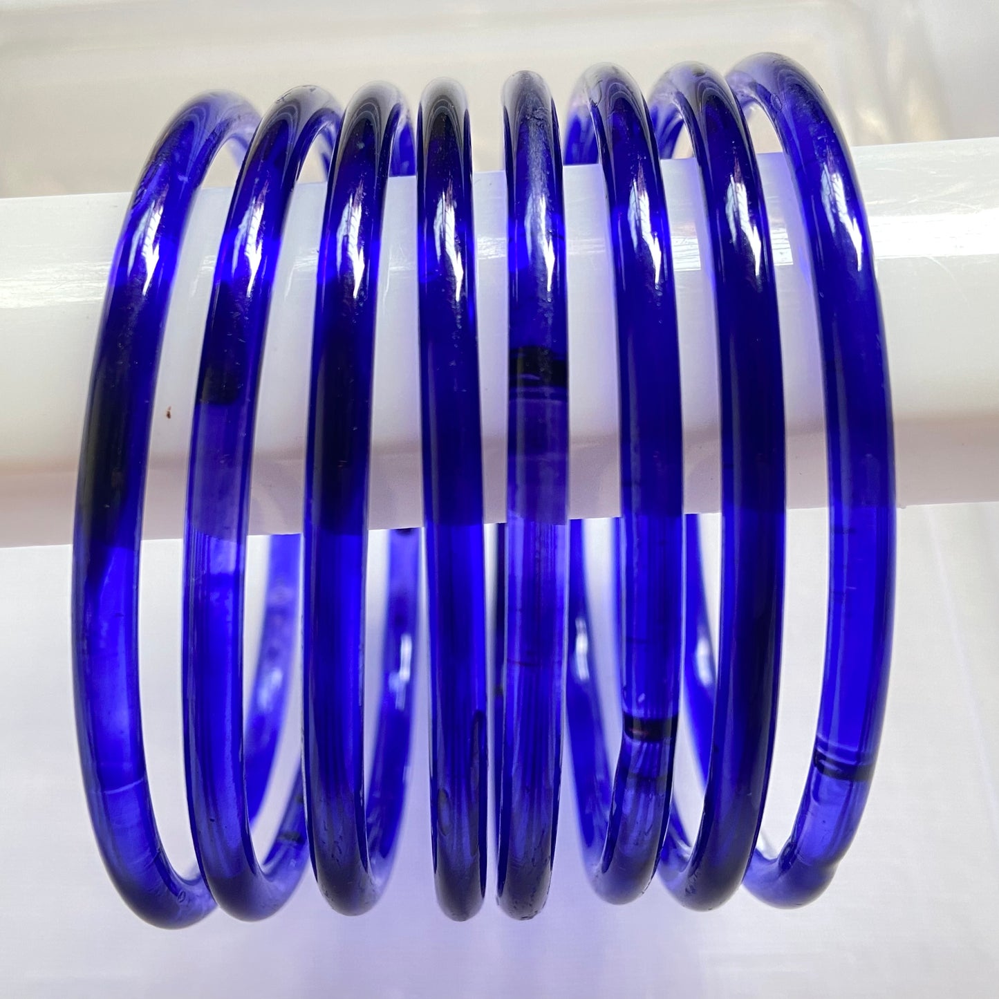 Deep Blue Jelly Bangles Set