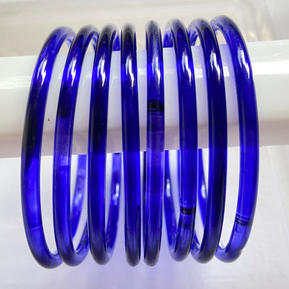 Deep Blue Jelly Bangles Set