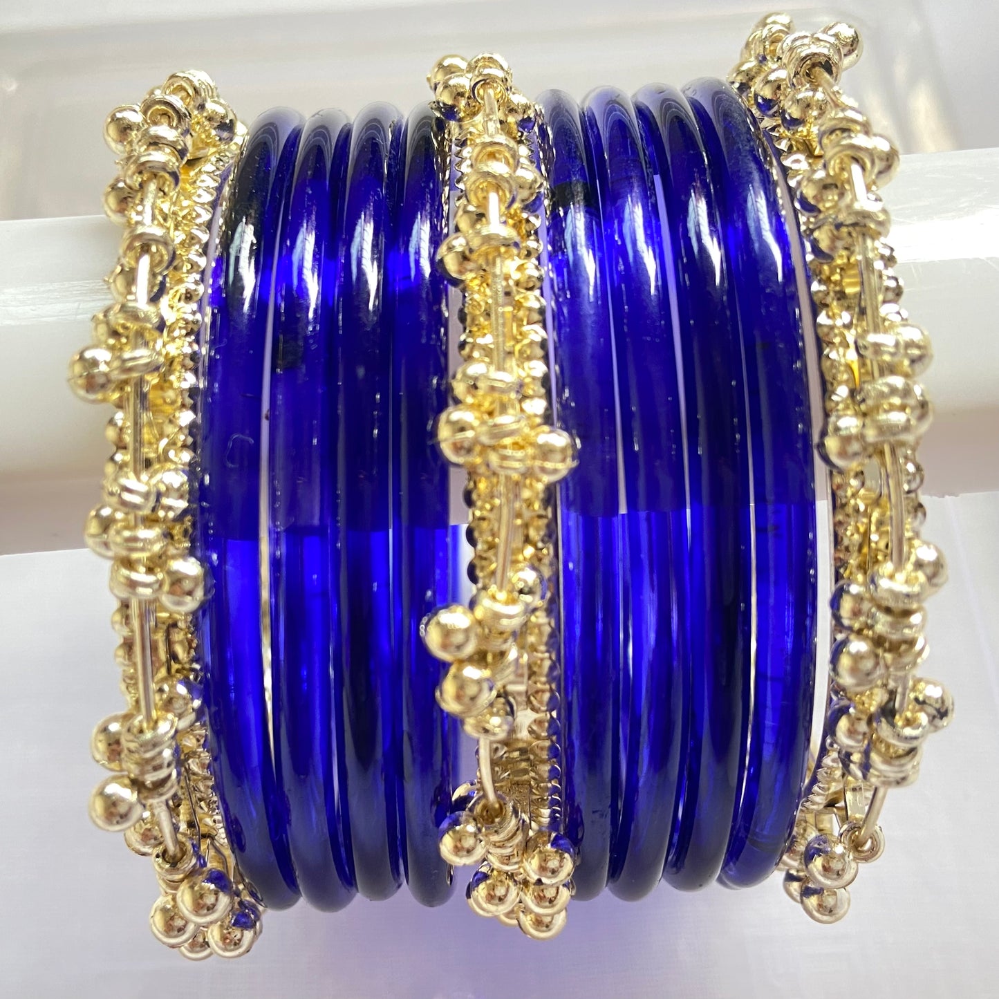 Deep Blue Jelly Bangles Set
