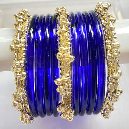 Deep Blue Jelly Bangles Set
