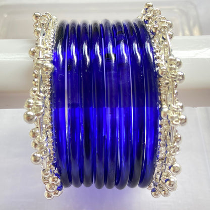 Deep Blue Jelly Bangles Set