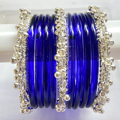 Deep Blue Jelly Bangles Set
