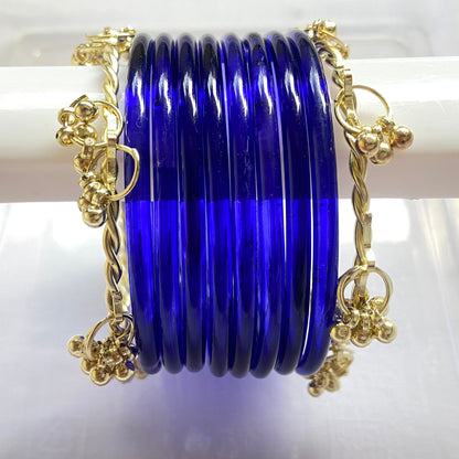 Deep Blue Jelly Bangles Set