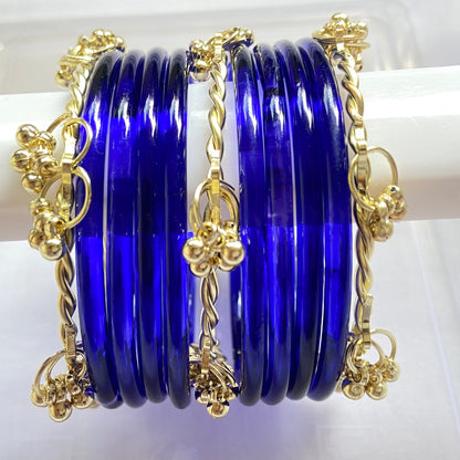 Deep Blue Jelly Bangles Set