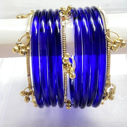 Deep Blue Jelly Bangles Set