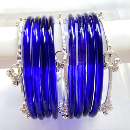 Deep Blue Jelly Bangles Set