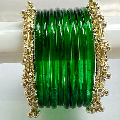 Green Jelly Bangles Set