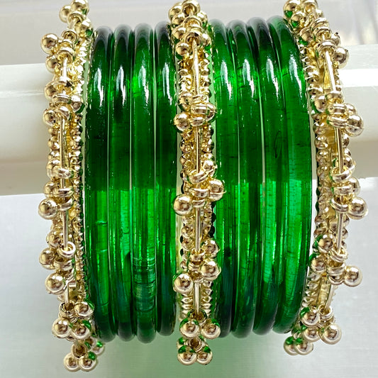 Green Jelly Bangles Set