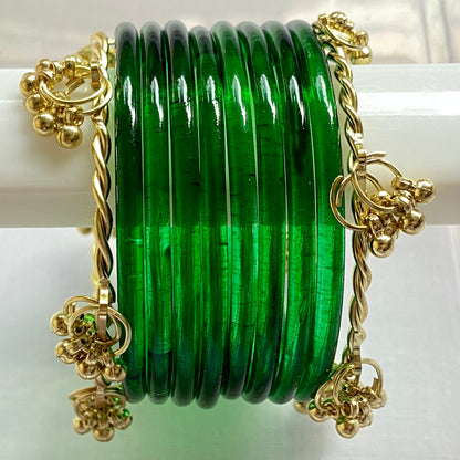 Green Jelly Bangles Set