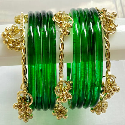 Green Jelly Bangles Set