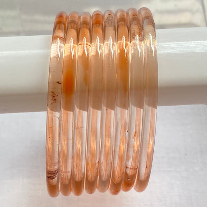 Peach Jelly Bangles Set
