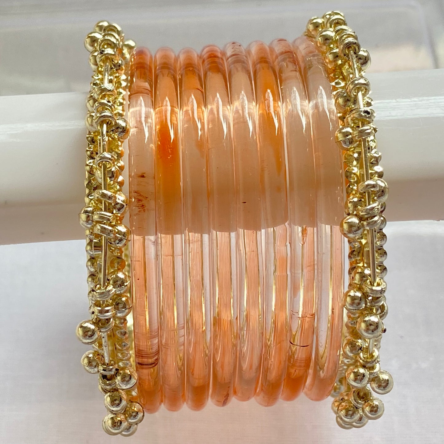 Peach Jelly Bangles Set