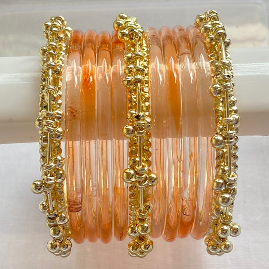 Peach Jelly Bangles Set