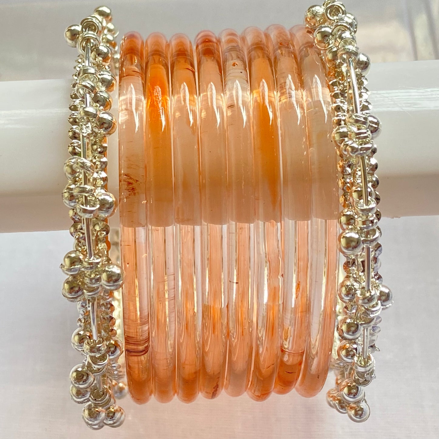 Peach Jelly Bangles Set