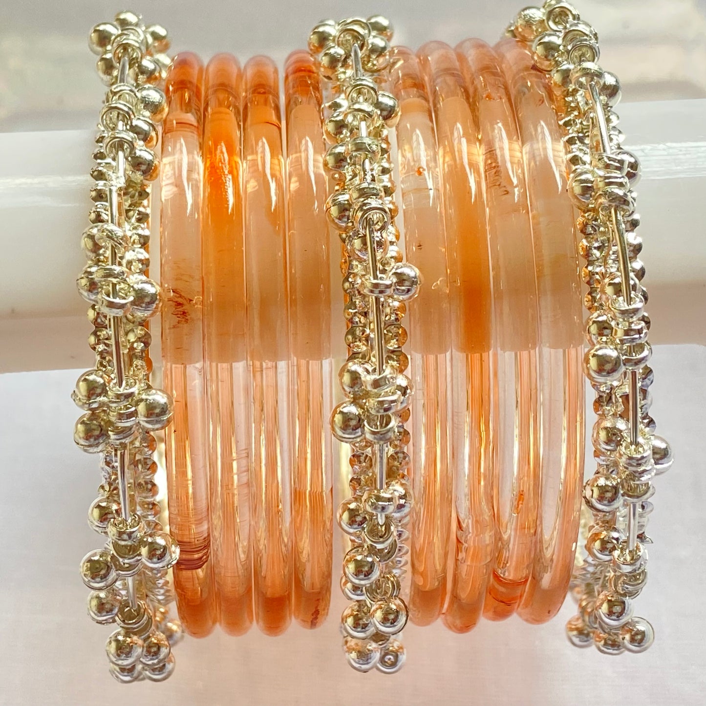 Peach Jelly Bangles Set