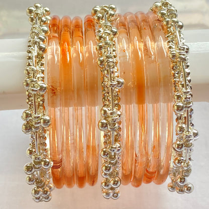 Peach Jelly Bangles Set