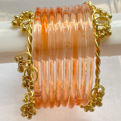 Peach Jelly Bangles Set