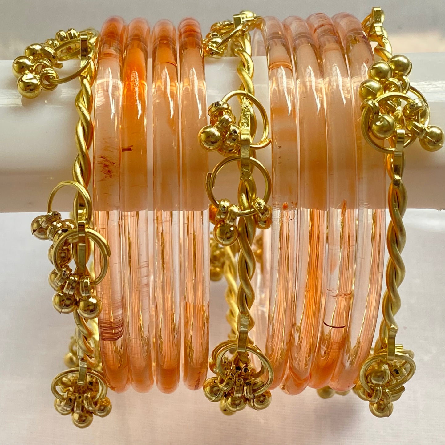 Peach Jelly Bangles Set