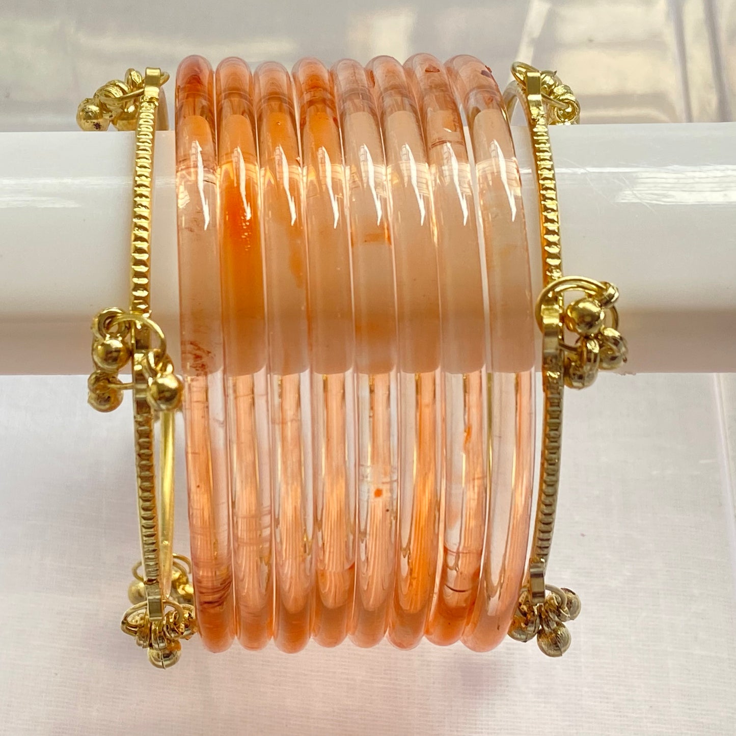 Peach Jelly Bangles Set
