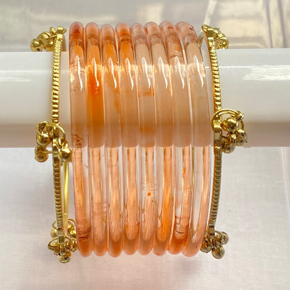Peach Jelly Bangles Set