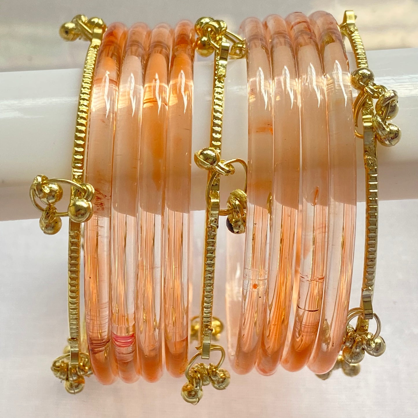 Peach Jelly Bangles Set