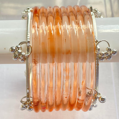 Peach Jelly Bangles Set