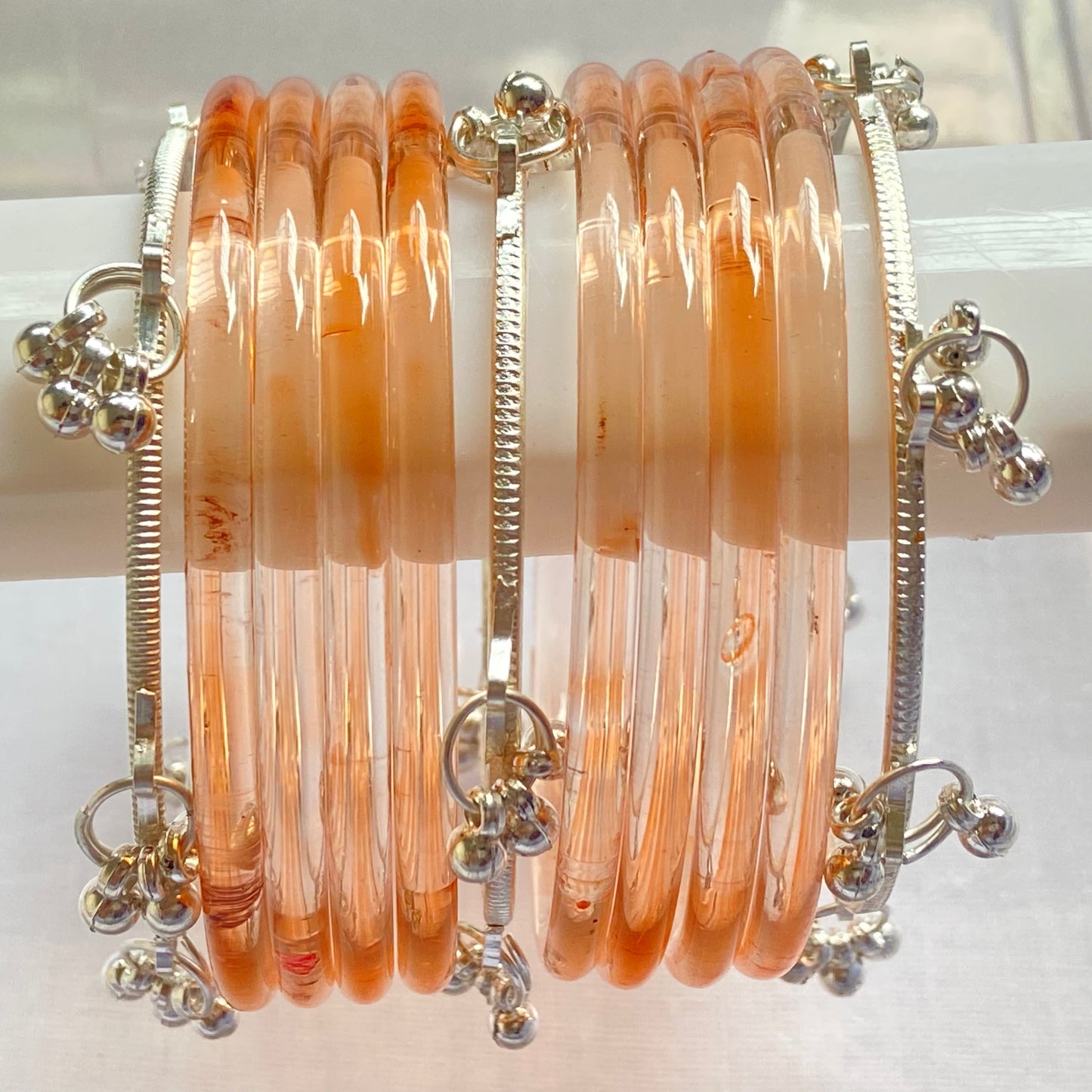 Peach Jelly Bangles Set