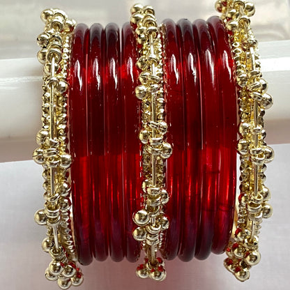 Maroon Jelly Bangles Set