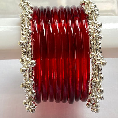 Maroon Jelly Bangles Set