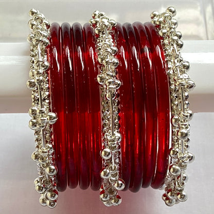 Maroon Jelly Bangles Set