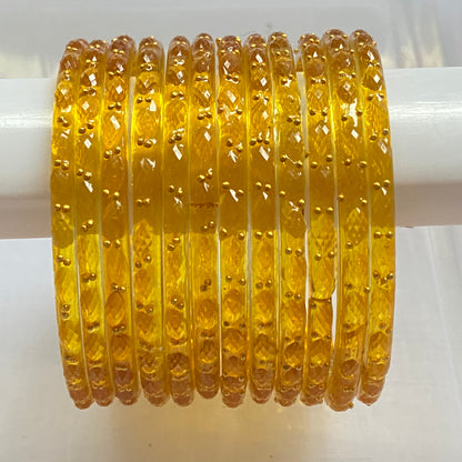 Golden Raindrop Bangles Set
