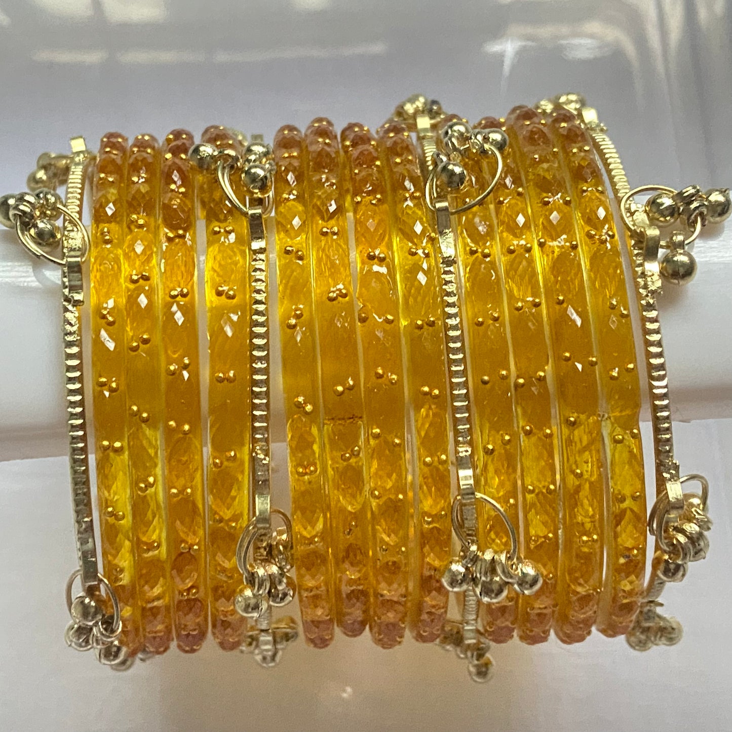 Golden Raindrop Bangles Set