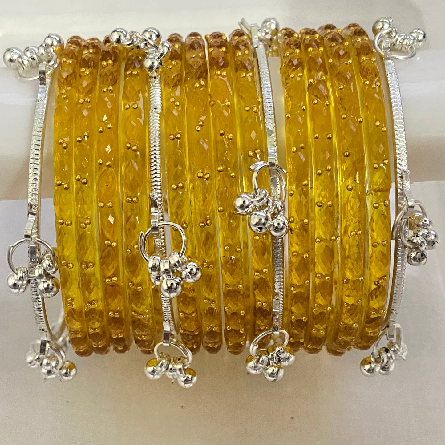 Golden Raindrop Bangles Set