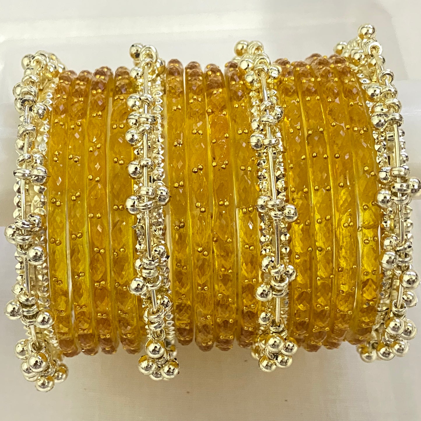 Golden Raindrop Bangles Set
