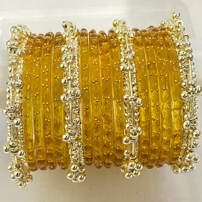 Golden Raindrop Bangles Set
