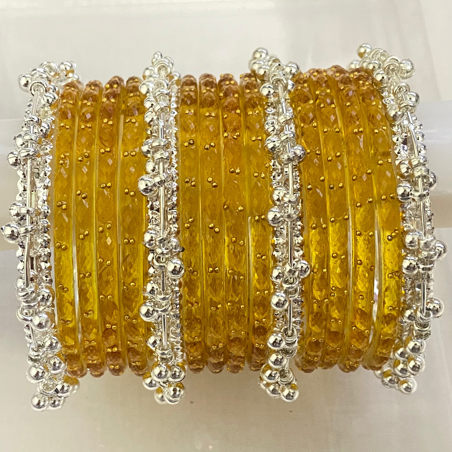 Golden Raindrop Bangles Set