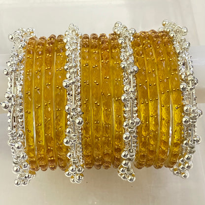 Golden Raindrop Bangles Set
